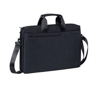 Rivacase Notebooktasche 13.3-17,3 Zoll - Gepolsterte Laptoptasche mit viel Platz für Zubehör, kompakte Umhängetasche für Damen und Herren wasserabweisend (Schwarz, 15,6 Zoll)