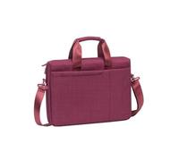 Rivacase Notebooktasche 13.3-17,3 Zoll - Gepolsterte Laptoptasche mit viel Platz für Zubehör, kompakte Umhängetasche für Damen und Herren wasserabweisend (Rot, 13.3-14 Zoll)