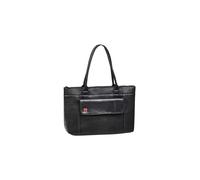 Rivacase Tasche UtoteBag für Laptops bis 15,6 Zoll - Elegante Schultertasche Umhängetasche Tote Bag für Damen aus hochwertigen PU-Leder und viel Stauraum/Schwarz