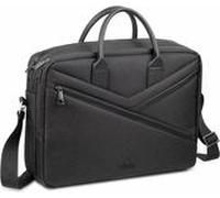 Rivacase ECO Laptoptasche 15,6 Zoll - 39 x 29,5 x 12 cm - multifunktionale Computertasche wasserabweisend für Damen und Herren, top loader Aktentasche für Business, Reisen, Uni, schwarz