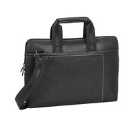 RIVACASE Tasche für Laptops bis 13.3“ - Sehr kompakte Notebooktasche mit Zusatzfächern und extra verstärkten Seiten - Schwarz