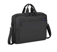 Rivacase Tasche für Notebooks bis 16 Zoll - 43 x 31,5 x 9 cm - kompakte, aber geräumige Laptoptasche mit gepolsterten Wänden, Schultertasche für Damen und Herren für Arbeit, Reisen, Uni, schwarz
