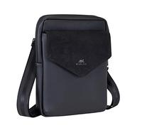 Rivacase Umhängetasche Crossbody Tasche für Tablets bis 11 Zoll Schultertasche Herren kleine modische Crossbody Tasche mit verstellbarem Schultergurt/Schwarz