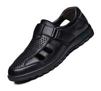 Rivccku Geschlossene Zehe Herren sandalen Sport sandalen Business Casual Ledersandalen Strandsandalen Outdoor Wander sandalen