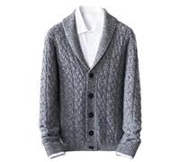 Rivccku Herren Cardigan V-Ausschnitt aus 100% Reinem Kaschmir - Warme Langarm-Strickjacke mit Knöpfen, Ideal für Herbst und Winter