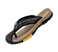 Rivccku Herren Leder Flip Flops Geschlossene Zehe Wandersandalen Zehentrenner Sports Sandalen Pantoffeln Sandalen