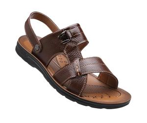 Rivccku Herren Ledersandalen Wasserdicht Sport Sandalen Outdoor Strand Schlappen Wandern Sandalen Sommer Schuhe Hausschuhe