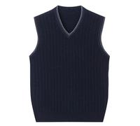 Rivccku Herren Pullunder Weste Ärmellose Strickweste V-Ausschnitt aus 100% KaschmirWinter Pullunder Pullover für Männer