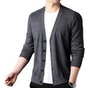 Rivccku Herren Strickjacke Pullover Cardigan V Ausschnitt Kaschmir 100% Winterjacke Klassischer Warme Langarm Strickjacken Mit Knöpfe