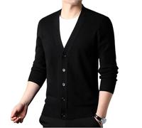 Rivccku Herren Strickjacke Pullover Cardigan V Ausschnitt Kaschmir 100% Winterjacke Klassischer Warme Langarm Strickjacken Mit Knöpfe