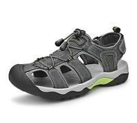 Rivccku Herren Wandern Sandalen Outdoor Trekkingsandalen Verstellbaren Geschlossene Zehe Sommer Sport Wandersandalen Sandale Klettverschluss Strand
