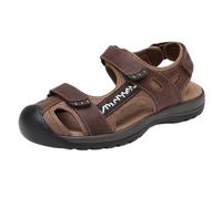 Rivccku Herren Wandersandalen Geschlossene Zehe Outdoor Sport Sandalen Leder Sommer Wanderschuhe Wasserdicht Sandalen