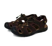 Rivccku Sandalen Herren Outdoorsandalen Sommer Wanderschuhe Trekkingsandalen Leder Strand Wandersandale Laufschuhe Lässige Sneaker Sportsandalen