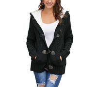 Rivccku Strickjacke Damen Grobstrick Cardigan Lang Winter Damen Grobstrickjacke Strickmantel mit Kapuze Dicke Strickcardigan Strickjacken für Damen Kaputzenjacken Fleecejacke