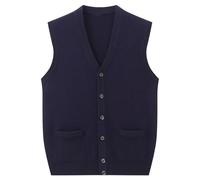 Rivccku Strickjacke Für Herren Winter V-Ausschnitt Sleeveless Kaschmir 100% Pullover Strickpullover Weste Strickwaren Strick Weste Pullover Tanktops