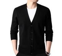 Rivccku Strickjacke Herren Kaschmir 100% Cardigan V Ausschnitt Pullover Jacke Mit Knöpfen Leichte Strickjacken Wintermode