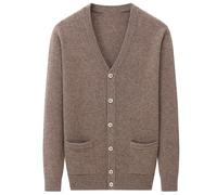 Rivccku Strickjacke Herren Pullover Cardigan V Ausschnitt Kaschmir 100% Lässig V Ausschnitt Langarm Knopfleiste Strickpullover Tops