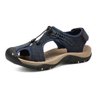 Rivccku Wandersandale Herren Leder Strand Trekkingsandalen Outdoorschuhe Sommer Freizeitschuhe Wanderschuhe Männer Sport-Outdoor Wasser Fischer Atmungsaktive Sandale