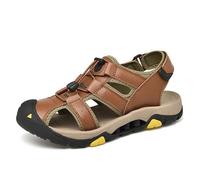 Rivccku Wanderschuhe Herren Outdoorsandalen Sommer Trekkingsandalen Leder Strand Wandersandale Laufschuhe Lässige Sneaker Sportsandalen