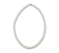 Rivelle Damen Süßwasser Perlenkette 42 cm Perlen 7,5 mm creme Kette echte Perlen Collier Halskette Necklace Schmucketui