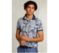 River Woods Custom Fit Cotton Floral Polo Lt Mombasa Mix Blue Größe: S | Poloshirts Outlet | Herren | Blau