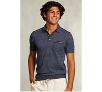 River Woods Custom Fit Pima Cotton Sweater Polo Collar Blue Moon Mix Blu Größe: S | Poloshirts Outlet | Herren | Blau