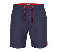riverso Badehose Herren lang Badeshorts RIVDavid Regular Fit Schwimmhose Elastischer Bund Blau XXL, Größe:XXL, Farbe:Navy-Cherry Red