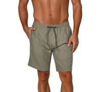 riverso Badehose Herren lang Badeshorts RIVDavid Regular Fit Schwimmhose Elastischer Bund Grün M, Größe:M, Farbe:Washed Olive-Black