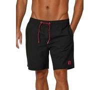 riverso Badehose Herren lang Badeshorts RIVDavid Regular Fit Schwimmhose Elastischer Bund Schwarz M, Größe:M, Farbe:Black Red (24001)
