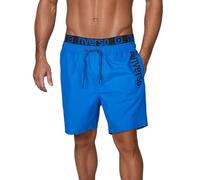 riverso Badehose Herren Regular Fit RIVBobby Kurze Hosen Badeshorts Schwimmhose Shorts Schnelltrocknend Print Elastischer Bund, Größe:S, Farbe:Bright Royal Blue-Black