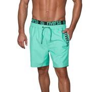 riverso Badehose Herren Regular Fit RIVBobby Kurze Hosen Badeshorts | Schwimmhose Shorts Schnelltrocknend Print Elastischer Bund Schwarz Grün Orange Rot Blau S M L XL XXL 3XL 4XL 5XL