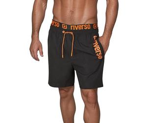 riverso Badehose Herren Regular Fit RIVBobby Kurze Hosen Badeshorts | Schwimmhose Shorts Schnelltrocknend Print Elastischer Bund Schwarz Grün Orange Rot Blau S M L XL XXL 3XL 4XL 5XL