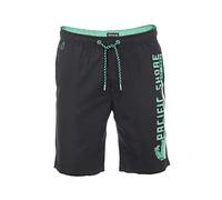 riverso Badehose Herren Regular Fit RIVJannik Badeshorts Sporthose Schwimmhose Shorts Kurze Hosen Print Elastischer Bund Schwarz 5XL, Größe:5XL, Farbe:Black - Green (64007)