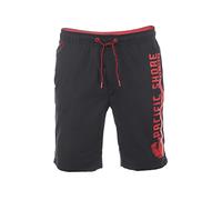 riverso Badehose Herren Regular Fit RIVJannik Badeshorts Sporthose Schwimmhose Shorts Kurze Hosen Print Elastischer Bund Schwarz XL, Größe:XL, Farbe:Black - Red (64008)