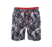 riverso Badehose Herren RIVKai Regular Fit Badeshorts Schwimmhose Sporthose Kurze Hose Shorts Tunnelzug Taschen Sommer Strand Schwarz XL, Größe:XL, Farbe:Black-Cherry Red
