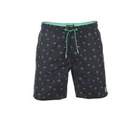 riverso Badehose Herren RIVKai Regular Fit Badeshorts Schwimmhose Sporthose Kurze Hose Shorts Tunnelzug Taschen Sommer Strand Schwarz 3XL, Größe:3XL, Farbe:Black-Flashy Green (64005)