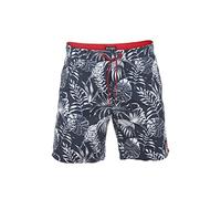 riverso Badehose Herren RIVKai Regular Fit Badeshorts Schwimmhose Sporthose Kurze Hose Shorts Tunnelzug Taschen Sommer Strand Blau 5XL, Größe:5XL, Farbe:Navy-Cherry Red (59406)