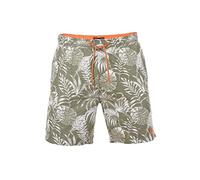 riverso Badehose Herren RIVKai Regular Fit Badeshorts Schwimmhose Sporthose Kurze Hose Shorts Tunnelzug Taschen Sommer Strand Olive 5XL, Größe:5XL, Farbe:Vintage Olive-Shiny Orange (52001)