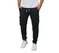 riverso Cargo Jogginghose Herren Baumwolle lang Regular Fit RIVLoris Cargohose Sporthose Trainingshose Freizeithose Taschen Schwarz S, Größe:S, Farbe:Black