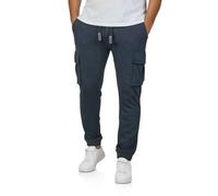 riverso Cargo Jogginghose Herren lang Regular Fit RIVLoris Cargohose Sporthose Trainingshose Freizeithose Taschen Blau L, Größe:L, Farbe:Navy