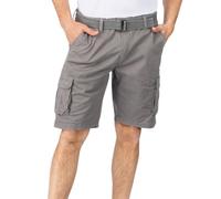 riverso Cargo Shorts Herren mit Gürtel Regular Fit RIVJoko Kurze Hosen Cargoshorts Sommer Stretch, Größe:5XL, Farbe:Ash Grey