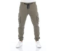 riverso Cargohose Herren Stretch RIVHanno Slim Fit Cargo Hose Taschen Schwarz Grün Beige Olive Navy Grau 30 31 32 33 34 36 38 40 42