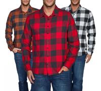 riverso Herren Freizeit Hemd RIVArne Regular Fit Karohemd Flanellhemd Holzfällerhemd Kariert Langarm Rot, 5XL, 100% Baumwolle, Größe:5XL, Farbe:Cherry Red (15300)