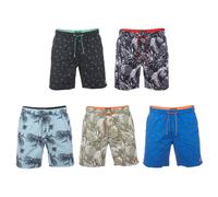 riverso Badehose Herren RIVKai Regular Fit Badeshorts Schwimmhose Sporthose Kurze Hose Shorts Tunnelzug Taschen Sommer Strand Blau 4XL, Größe:4XL, Farbe:Navy-Cherry Red (59406)
