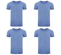 riverso Herren Basic T-Shirt 4er Pack RIVMatteo Rundhals Tee Regular Kurzarm Einfarbig 100% Baumwolle S M L XL XXL 3XL 4XL 5XL, Größe:M, Farbe:Middle Blue (19300)