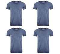 riverso Herren Basic T-Shirt 4er Pack RIVMatteo Rundhals Tee Regular Kurzarm Einfarbig 100% Baumwolle S M L XL XXL 3XL 4XL 5XL, Größe:M, Farbe:Dark Blue (19400)