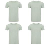 riverso Herren Basic T-Shirt 4er Pack RIVMatteo Rundhals Tee Regular Kurzarm Einfarbig 100% Baumwolle S M L XL XXL 3XL 4XL 5XL, Größe:XXL, Farbe:Pastel Turquoise (17100)