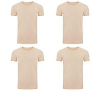 riverso Herren Basic T-Shirt 4er Pack RIVMatteo Rundhals Tee Regular Kurzarm Einfarbig 100% Baumwolle S M L XL XXL 3XL 4XL 5XL, Größe:L, Farbe:Pastel Orange (11100)