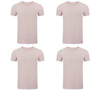 riverso Herren Basic T-Shirt 4er Pack RIVMatteo Rundhals Tee Regular Kurzarm Einfarbig 100% Baumwolle S M L XL XXL 3XL 4XL 5XL, Größe:XXL, Farbe:Light Rose (13200)