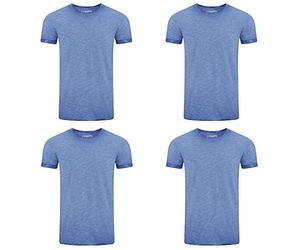 riverso Herren Basic T-Shirt 4er Pack RIVMatteo Rundhals Tee Regular Kurzarm Einfarbig 100% Baumwolle S M L XL XXL 3XL 4XL 5XL, Größe:M, Farbe:Middle Blue (19300)